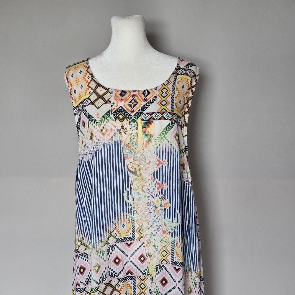 Tolani Boho Multicolor Patchwork Print Sleeveless… - image 3